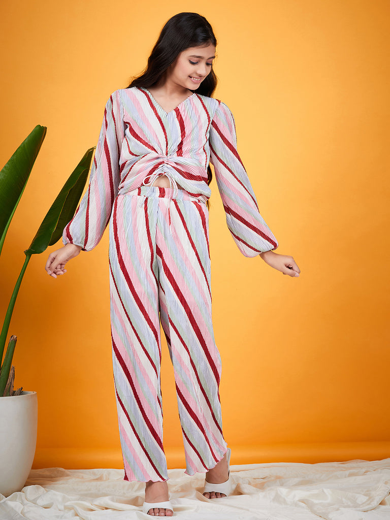 Printed Top Trouser Co-Ords Set (s-stripesatin)