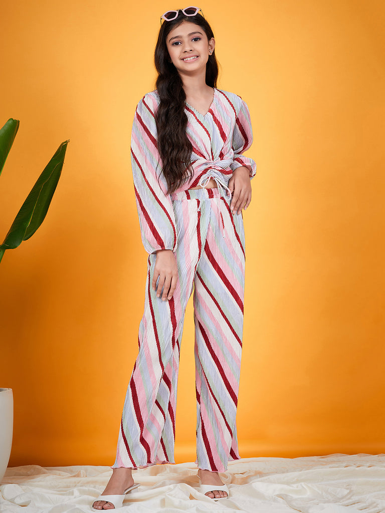 Printed Top Trouser Co-Ords Set (s-stripesatin)