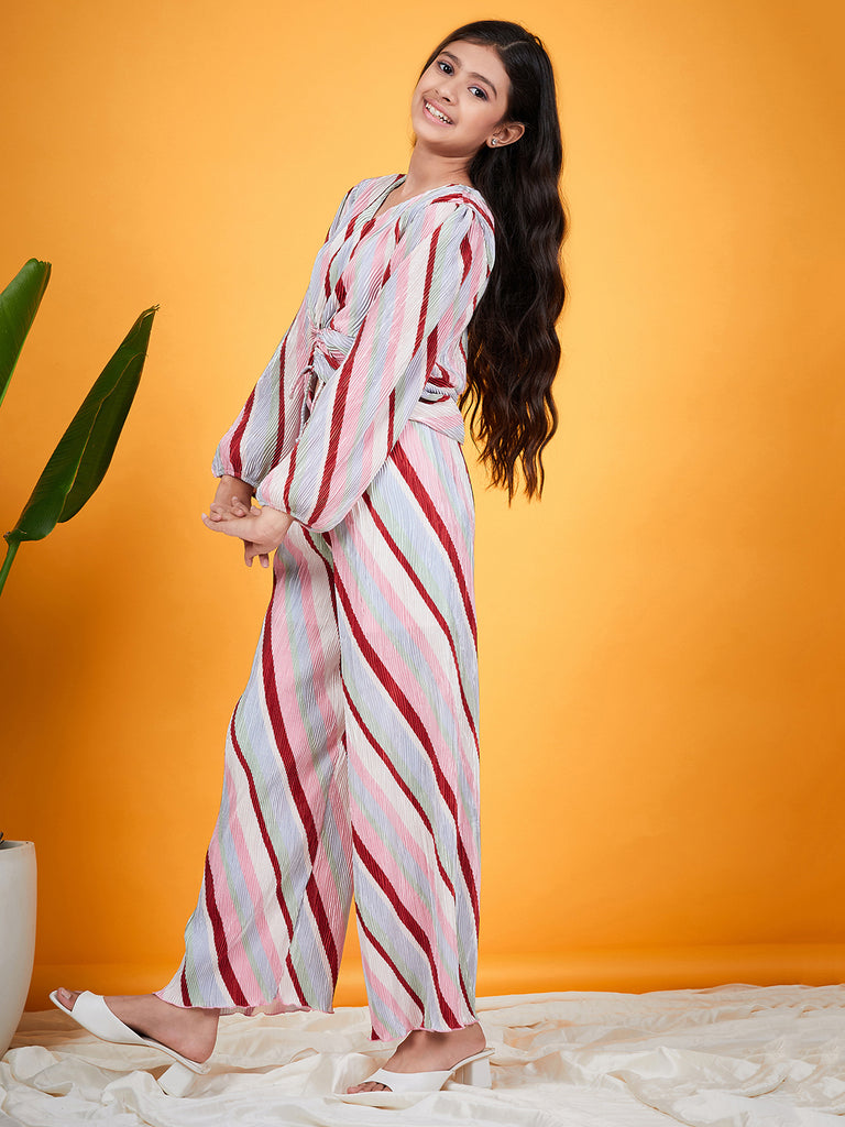 Printed Top Trouser Co-Ords Set (s-stripesatin)