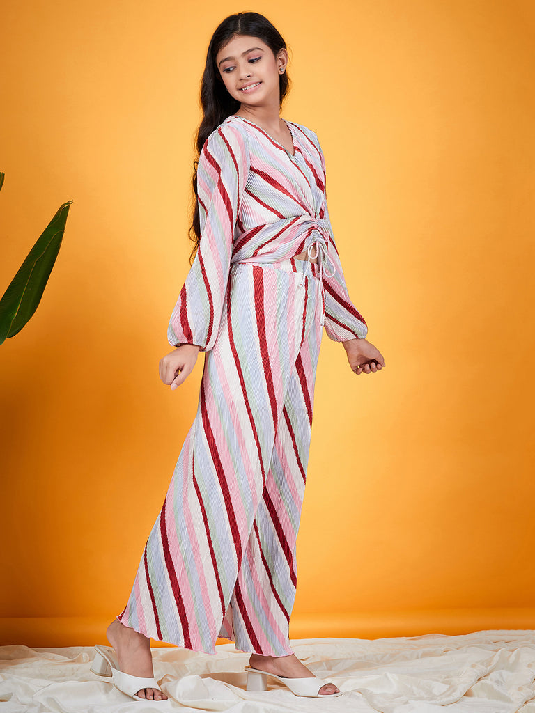 Printed Top Trouser Co-Ords Set (s-stripesatin)