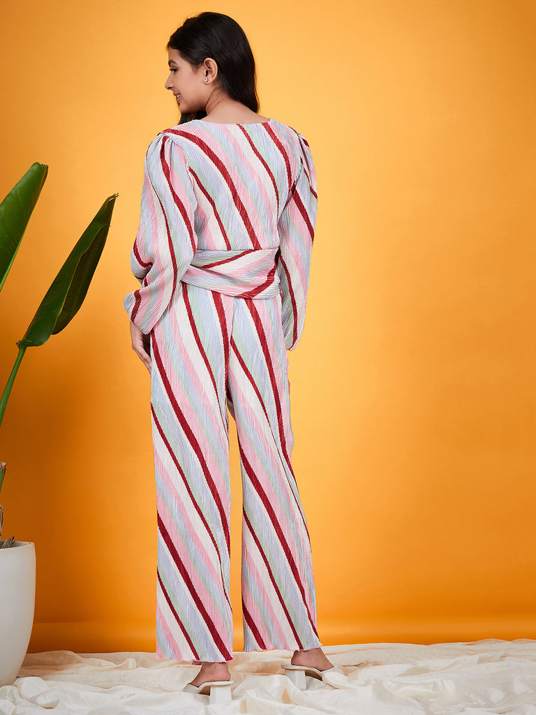 Printed Top Trouser Co-Ords Set (s-stripesatin)
