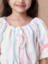 Girls Self Design Pure Cotton Crop Top With Trousers Clothing Set (s-stripewhite)