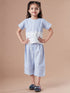 Girls Top With Trousers (s-whitebluE)