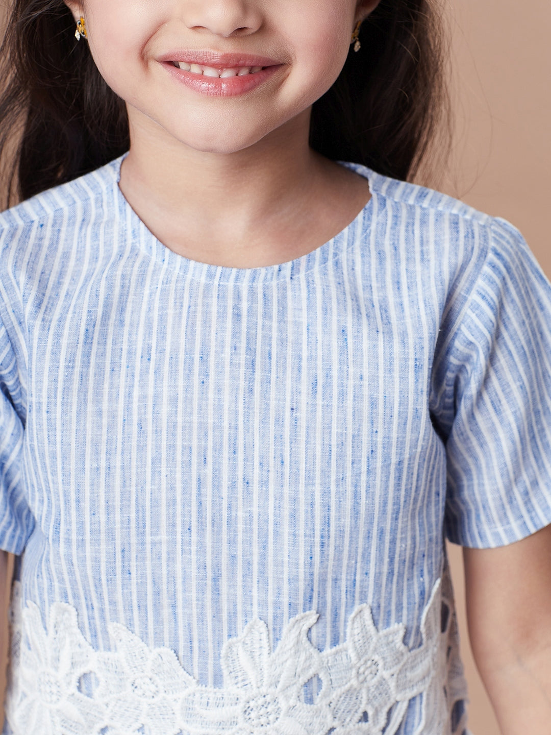 Girls Top With Trousers (s-whitebluE)