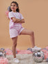 Girls Self Design Shirt With Shorts (sh-bubbleshorts)