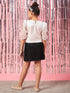 Girls Embellished Puffed Sleeves Top With Skirt (sk-blackshim)