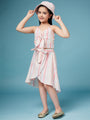 Girls Sleeveless Shoulder Straps Striped Pure Cotton Clothing Top & Skirt Set (sk-multistripes)