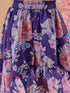 Girls Navy blue and pink printed Floral Printed round neck sleeveless Top with Navy blue and pink printed Skirt (sk-navyfloral)