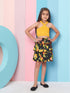 Girls Ribbed Halter Neck Top with Skirt (sk-orangelemon)
