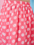 Polyester Western Shoulder Strip Round neck Skirt Set Pink (sk-pinkdot)