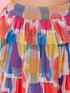 Girls Red and blue solid Round Neck sleeveless Ruffled Top with Skirt (sk-redmulti)