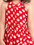 Pspeaches Girls Red White Printed Top With Skirt (SK-RED POLKA)