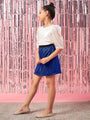 Girls Embellished Puffed Sleeves Top With Skirt (sk-royalshimmer)