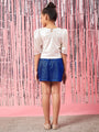 Girls Embellished Puffed Sleeves Top With Skirt (sk-royalshimmer)