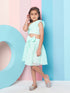 Girls Green Embellished One Shoulder sleeveless Top with Skirt (sk-shimgreen)