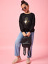Girls Graphic Printed Pullover Sweatshirt (sw-blackbee)
