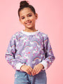 Girls Conversational Printed Pullover Sweatshirt (sw-puruni)