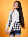 White Mandarin Collar Cotton Shirt Style Top (t-blackhoodie)