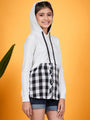 White Mandarin Collar Cotton Shirt Style Top (t-blackhoodie)