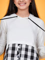 White Mandarin Collar Cotton Shirt Style Top (t-blackhoodie)