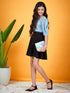 Girls Shimmer Round Neck Puff Sleeves Top (t-turqshim)