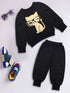 Pspeaches Girls Printed Top With Pyjamas (TS-BLACK)