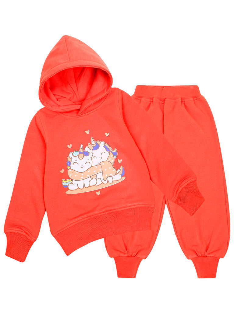 Pspeaches Girls Printed Top With Pyjamas (TS-CORAL)