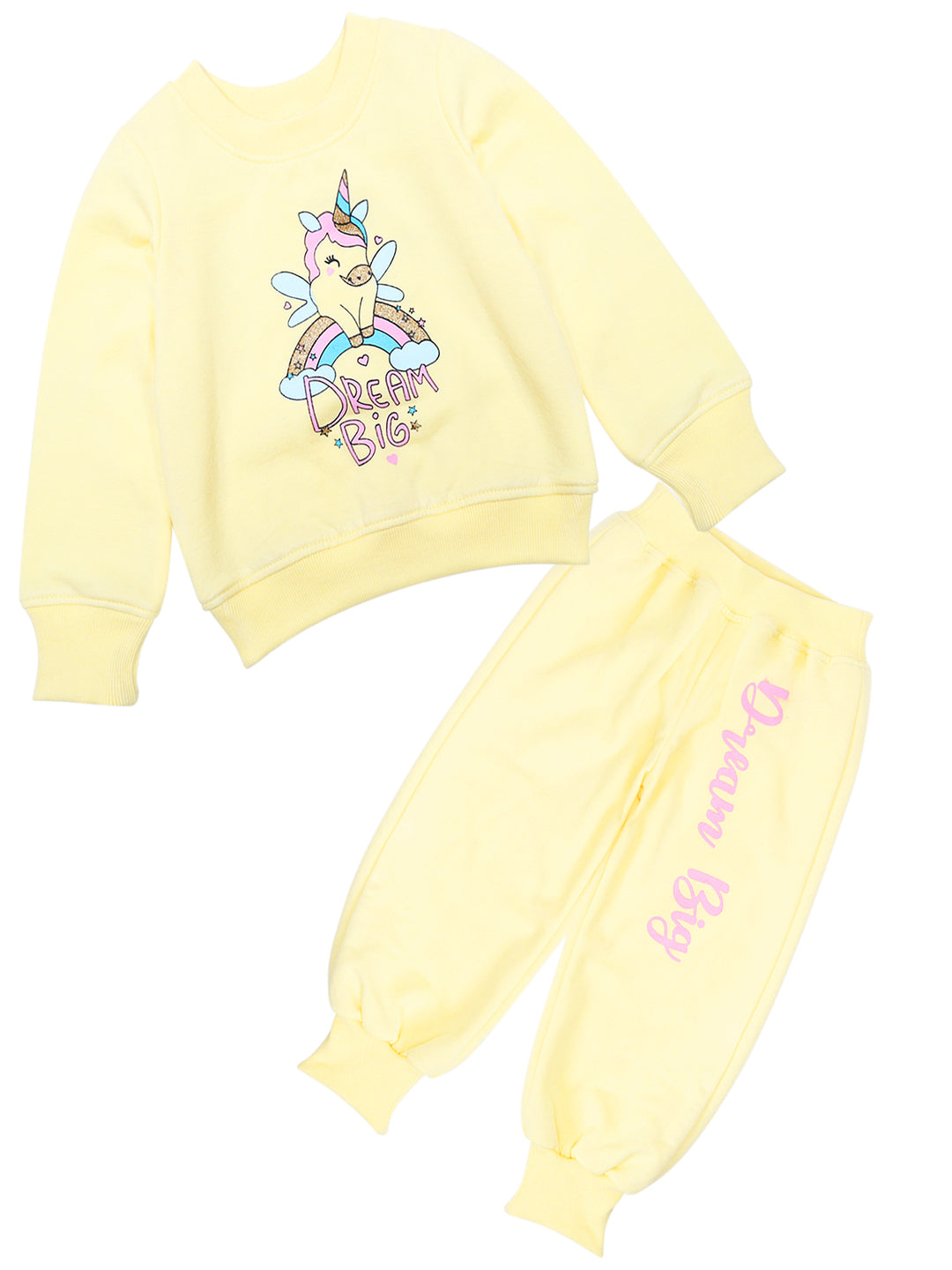 Pspeaches Girls Printed T-Shirt With Pyjamas (TS-LEMON)
