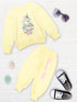 Pspeaches Girls Printed T-Shirt With Pyjamas (TS-LEMON)