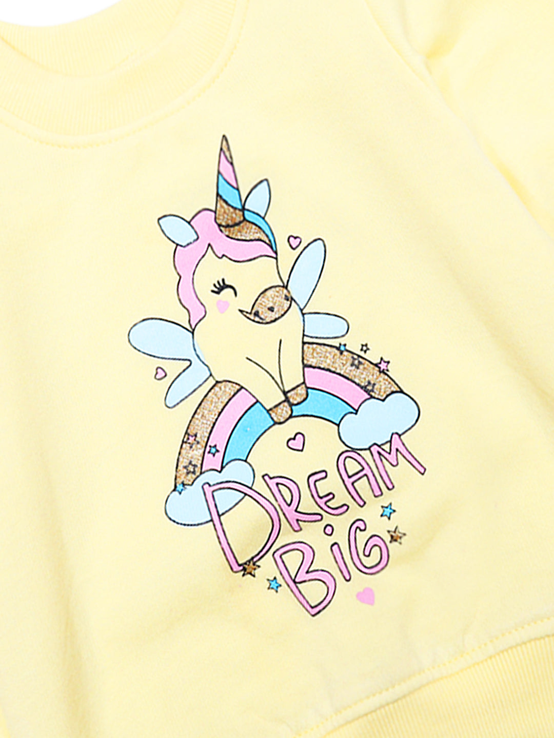 Pspeaches Girls Printed T-Shirt With Pyjamas (TS-LEMON)