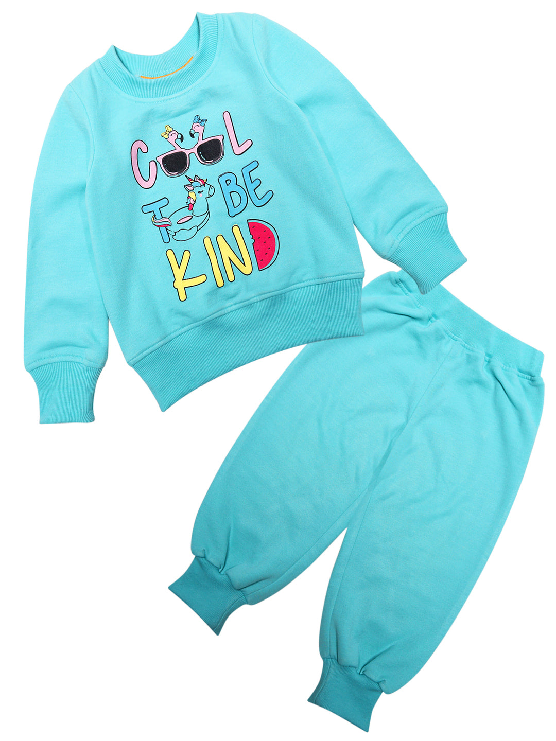 Pspeaches Girls Printed Top With Pyjamas (TS-LIGHTBLUE)