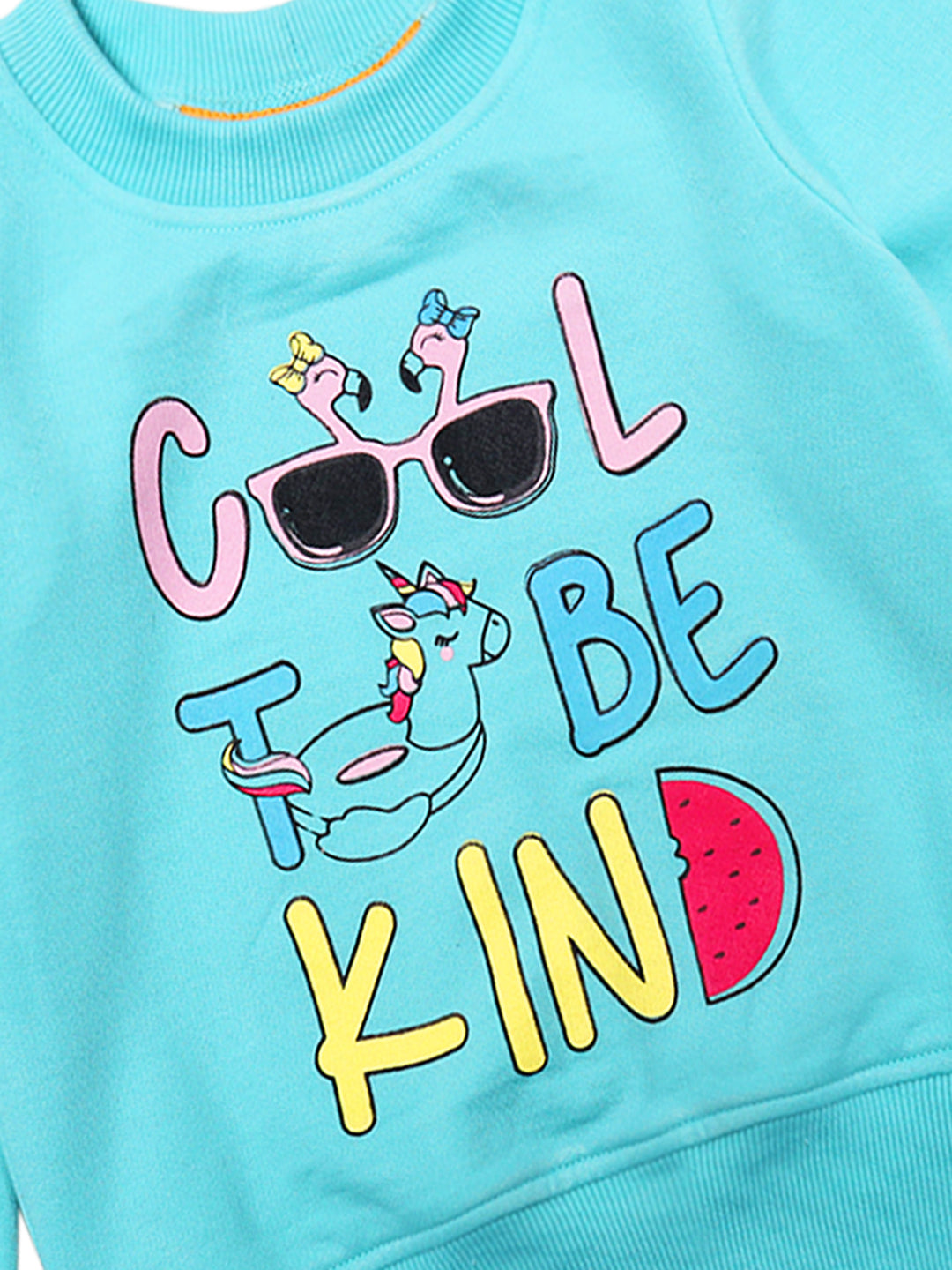 Pspeaches Girls Printed Top With Pyjamas (TS-LIGHTBLUE)