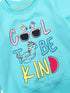 Pspeaches Girls Printed Top With Pyjamas (TS-LIGHTBLUE)