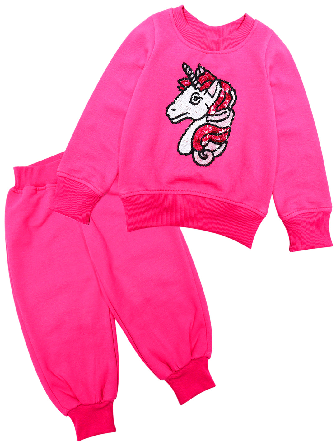 Pspeaches Girls Embellished Top With Pyjamas (TS-MAJENTA)