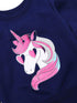 Girls Navy Blue Pink Printed T-Shirt With Pyjamas (TS-NAVY)