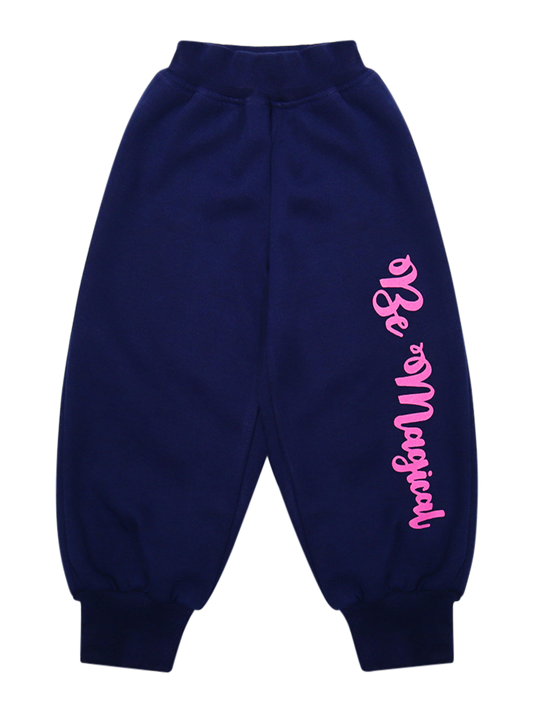 Girls Navy Blue Pink Printed T-Shirt With Pyjamas (TS-NAVY)