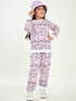 Graphic Printed Fleece Tracksuits (ts-pinkycat)