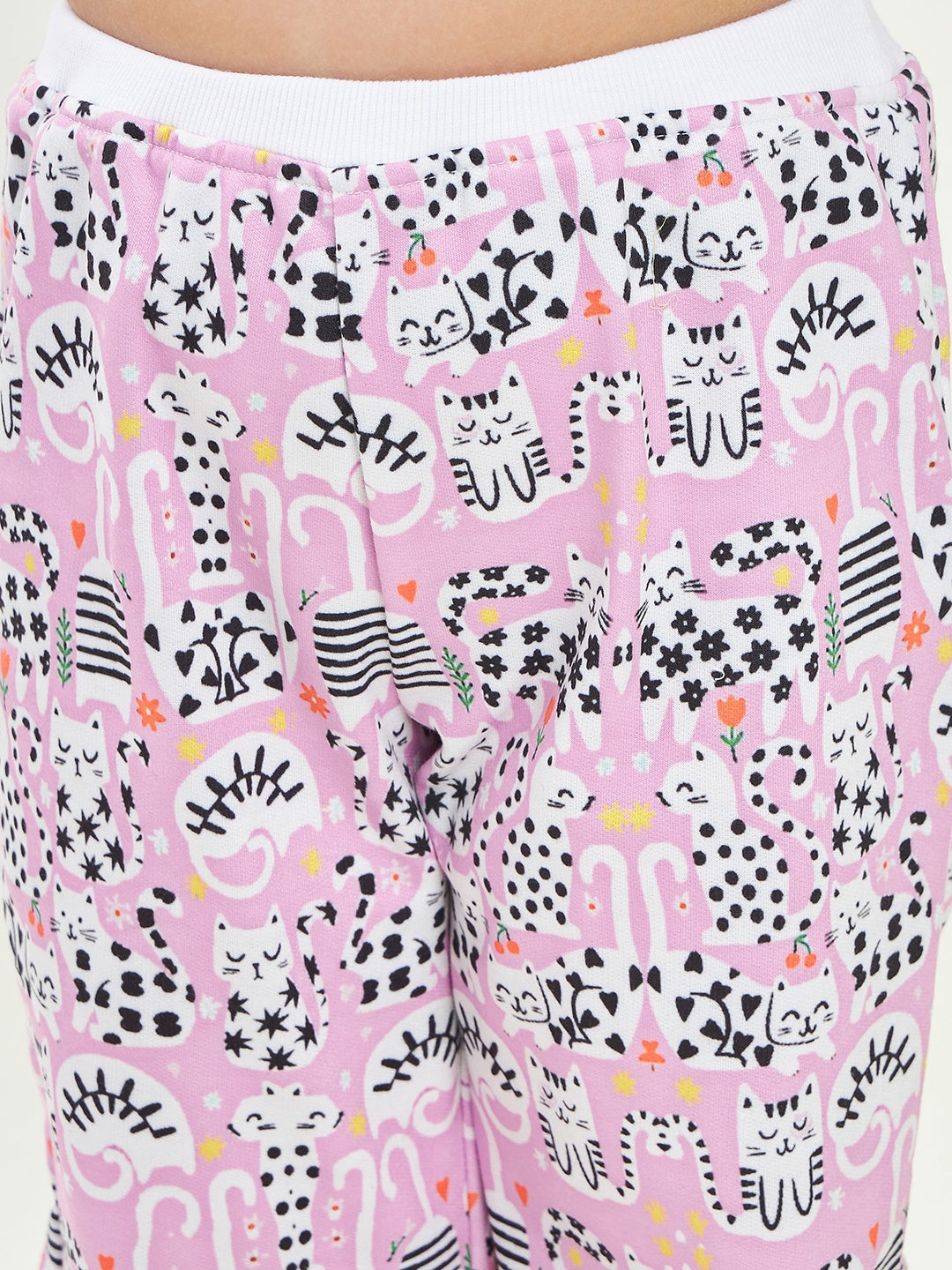 Graphic Printed Fleece Tracksuits (ts-pinkycat)