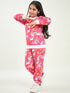 Girls Printed Fleece Sweatshirt With Joggers (ts-unimag)