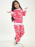 Girls Printed Fleece Sweatshirt With Joggers (ts-unimag)