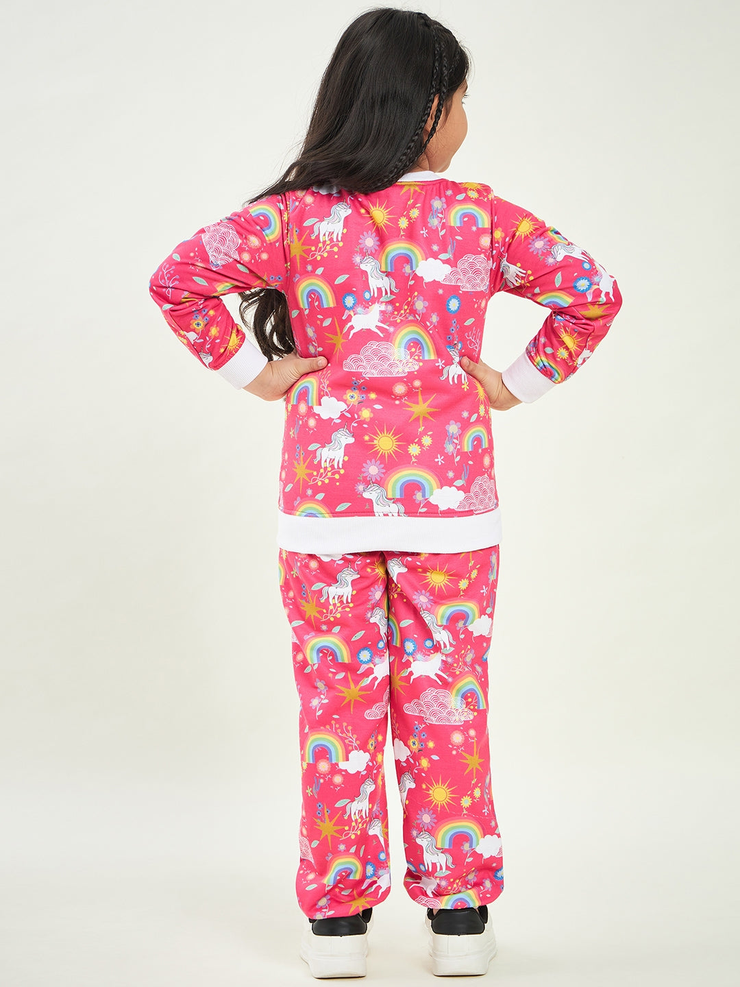 Girls Printed Fleece Sweatshirt With Joggers (ts-unimag)