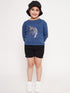Girls Graphic Printed Cotton T-Shirt (tt-navyunicorn)